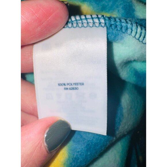 Lands End Womens Cozy Fleece Pullover Dress S/P Bright Stripe Pattern Travel - Picture 9 of 12